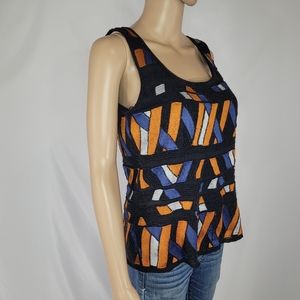 Anthropologie Search For Sanity Geo Beaded Blue Orange. Size M. 1990s Aesthetic.